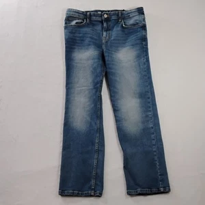 Cat and Jack Boy's Blue Jeans Size 16 Husky Stretch Pants Drawstring Waist Faded - Picture 1 of 11