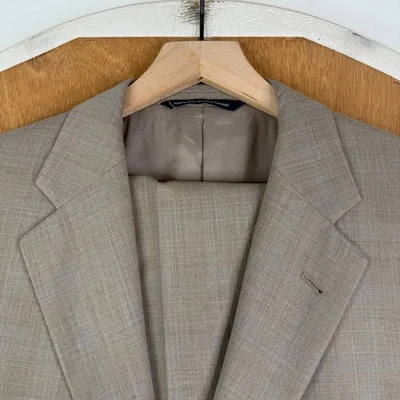 Coppley Suit Mens 44L Light Brown 2 Button Loro Piana Super 110s Wool Pant 38x30 - Image 1 of 4