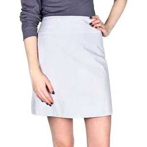 Castaway Ali Skirt Seersucker Blue Mini 4 Preppy Coastal Nautical A-Line - Picture 1 of 6