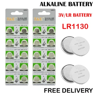 LR1130 Battery AG10 LR1130 LR54 1.5v ALKALINE BUTTON Battery Coin Cell Batteries - Picture 1 of 8