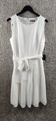 Tommy Hilfiger Vestido Blanco Línea A Vestido sin Mangas Cinturón Para Mujer Talla 14 Nuevo Con Etiquetas Foto 1 de 4