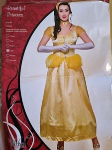Disney Wicked Beautiful Princess Belle Beauty Womens Fancy Dress Costume w Wig - Picture 1 of 10