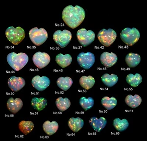 Natural AAA+ Grade Multi Flashy Fire Ethiopian Welo Opal Heart Shape Cabochon - Picture 1 of 8