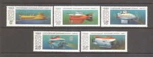 Rusia 1990 Submarinos Como Nuevo Desquiciado Juego de 5 Estampillas - Imagen 1 de 1