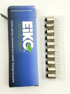 Box of 10 Eiko 44 Miniature Lamps 6.3 Volt 0.25 Amp T3-1/4 Mini Bayonet Base - Picture 1 of 10