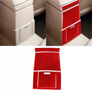 4×Red Carbon Fiber Console Rear Armrest Box Panel Cover For BMW X3 E83 2004-2010 - Foto 1 di 14