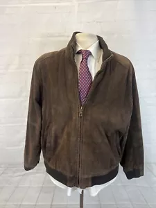 FALL/WINTER Jos A. Bank Men's Dark Brown Solid Leather Jacket SIZE L $495 - Picture 1 of 11