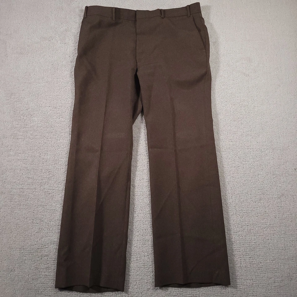 Vintage 70s Levi's Action Slacks Mens 39X32 Brown Straight Leg Mid-Rise Classic - Image 1 of 4