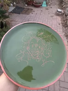 Handmade in San Diego California 1986 Glazed Ceramic Plate with Clown Design - Picture 1 of 7