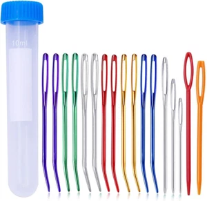 17-Piece Tapestry Needle Set - Bent Tip, Large Eye, Blunt Needles for Hand Sewin - Picture 1 of 12