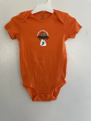 Body Carter's Baby Boys Lindo Aliens UFO 100% Algodón Manga Corta Naranja 24M Foto 1 de 4