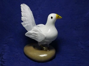 Mundgeblasene Glaskunst weiße Taube - Bild 1 von 5