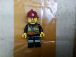 Lego Mini Figure Forest Fire Fighter with Helmet - Picture 1 of 2