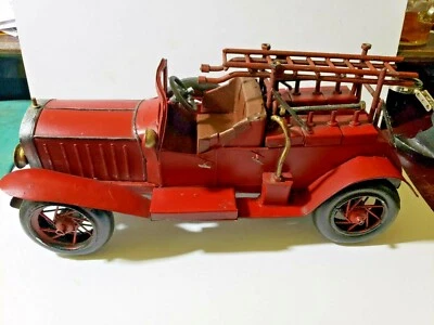 Folk Art Ladder Fire Truck Left Drive Craft - Image 1 of 4