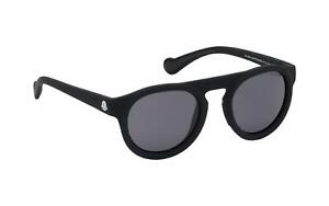 Moncler ML0088 ML 0088 02D Black Polarized Round Plastic Sunglasses 51-23-140 
