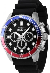 Invicta Pro Diver Chronograph Silicone Strap Black Dial Quartz 46119 Men's Watch - Picture 1 of 3