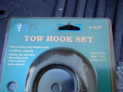NUEVO JUEGO DE GANCHOS DE REMOLQUE CURT NEGRO J-41P / 22411 CAPACIDAD 10.000LB Foto 1 de 2