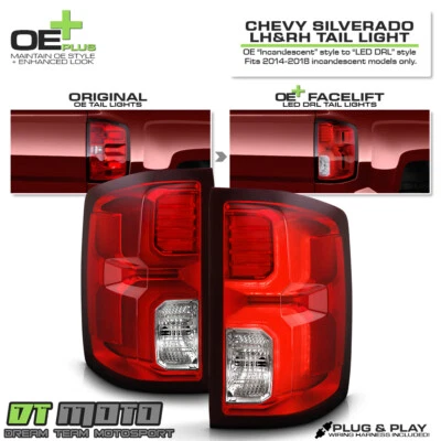 For 2014-2018 Chevy silverado 1500 [Incandescent Upgrade] LED Tail Lights Lamps - Image 1 of 4