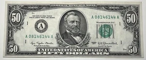 1977 $50 Fifty Dollar Bill Federal Reserve Note  Boston MA Vintage Currency - Picture 1 of 6