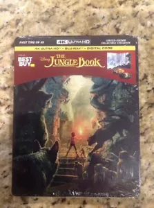 The Jungle Book STEELBOOK (4K UHD/Blu-ray/Digital,2016)NEW Authentic Disney US - Picture 1 of 6