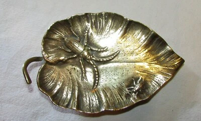 PETITE COUPE VIDE-POCHE EN BRONZE  DOREE ANCIENNE signée datée Maury Paris 1909 - Photo 1/4