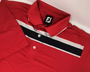 Camisa Polo FootJoy FJ Para Hombre Pequeña Roja Blanca Azul Bloques de Color Golf Informal Elastizada - Imagen 1 de 7