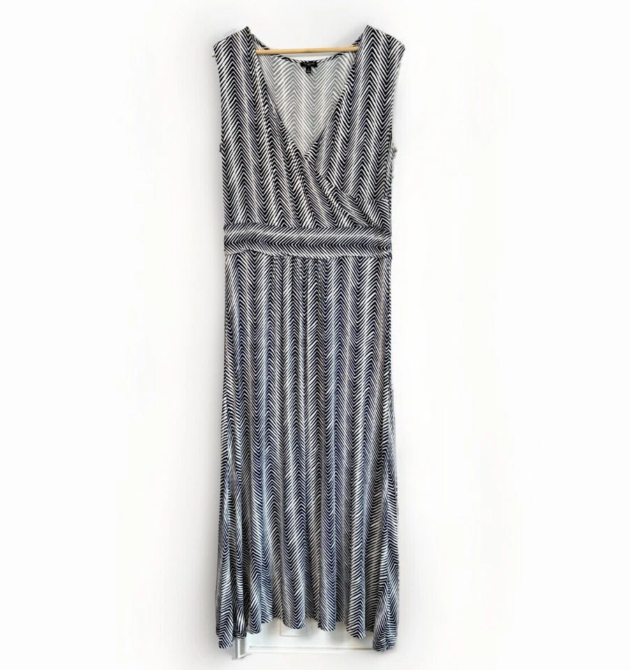 Maxi Vestido Talbots Mujer Espiga Sin Mangas Talla 0X Dinero Antiguo Vacaciones de Verano Foto 1 de 4