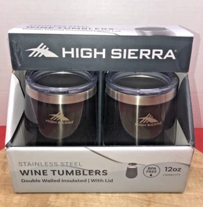 High Sierra isolierte Weinbecher 2er Pack Deckel Edelstahl SCHÖN! NEU - Bild 1 von 5