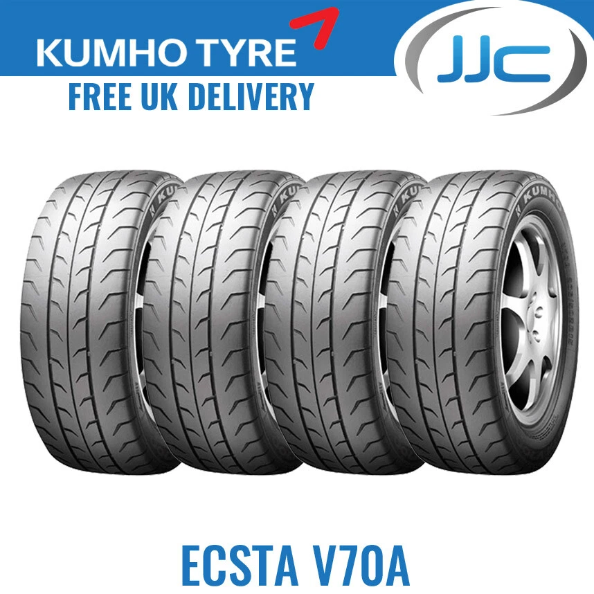 4 x 265 45 ZR16 Kumho Ecsta V70A Medium Compound Road Legal Track Day Tyres - Image 1 of 1