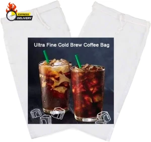2 Pack Cold Brew Coffee Bag,120 Micro Food Grade Nylon Ultra Fine Mesh, 8.6X5 In - Picture 1 of 12