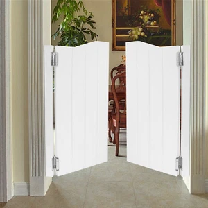White Wood Swinging Door Wall-mounted Double Half Cafe Doors Saloon Bar W/ Hinge - Picture 1 of 21