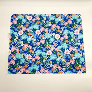 Watercolor Blue Floral Quilt Fat Quarter Fabric 100% Cotton 18" x 21" Min Cut - Picture 1 of 6