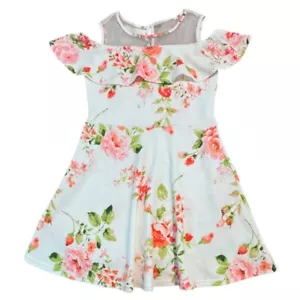 Children’s Place ~ Girls Floral Cold Shoulder Dress - Size Large 10/12 NWT - Picture 1 of 4