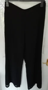 Joseph Ribkoff 14 schwarz Crinkle Chiffon Anlass Hose weites Bein gefüttert Damen - Bild 1 von 8