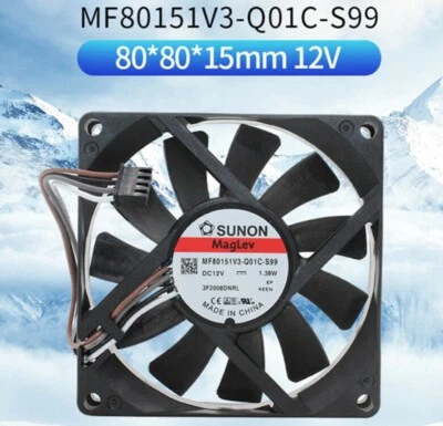 For SUNON MF80151V3-Q01C-S99 12V 1.38W 8015 4-wire Speed Regulation Cooling Fan - Image 1 of 4