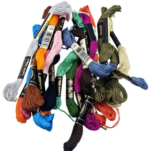 DMC 25 Cotton 6-ply Embroidery Floss Lot 18 Mixed Pull Skein Cross Stitch Thread - Picture 1 of 13