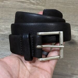 ORCIANI Made in Italy Deep Brown Nubuck Leather Belt Men's 90 / 34-36