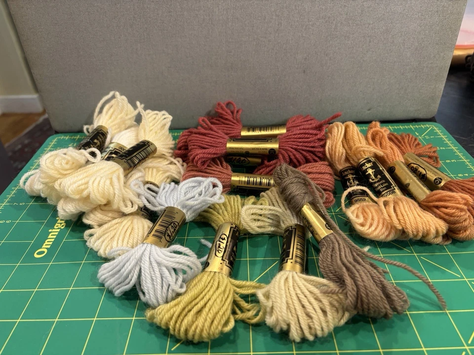 Lot Of Anchor Tapisserie Wool Needlepoint Crewel 18 Vintage - Image 1 of 3