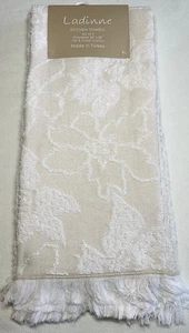 LADINNE ASCIUGAMANI CUCINA (3) MARRONE CHIARO FLOREALE FRANGIA TURCA 20 X 30 NUOVI CON SCATOLA - Foto 1 di 2