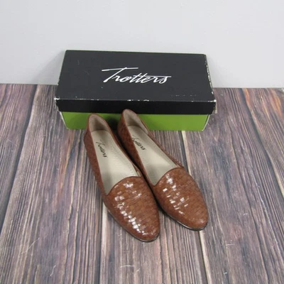 Туфли Trotters женские размер 7 коричневые Liz тканые кожаные туфли на плоской подошве мокасины T5158-580 - Изображение 1 из 4