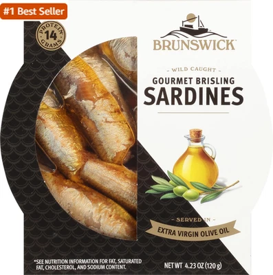 Brunswick Wild Caught Gourmet Brisling Sardines in Extra Virgin Olive Oil, 4.23 - Image 1 of 4