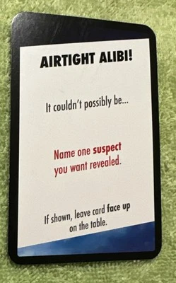 2015 CLUE Boardgame Replacement Piece: Clue Card - Airtight Alibi! - Image 1 of 4
