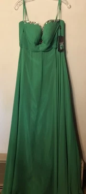 Nwt Night Moves Emerald Green Rhinestone Strapless Prom Dress 14 - Image 1 of 4