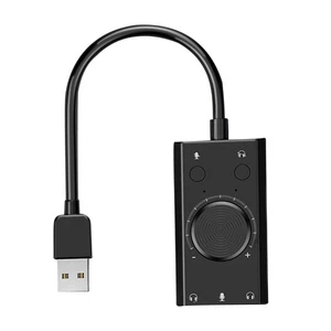 Universal ORICO USB Microphone Earphone Sound Card With 3 Port Output Volume - Picture 1 of 13