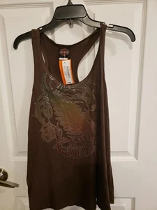 Camiseta sin mangas Harley Davidson para mujer mediana marrón Smokey Mountain NUEVA Razorback - Imagen 1 de 4