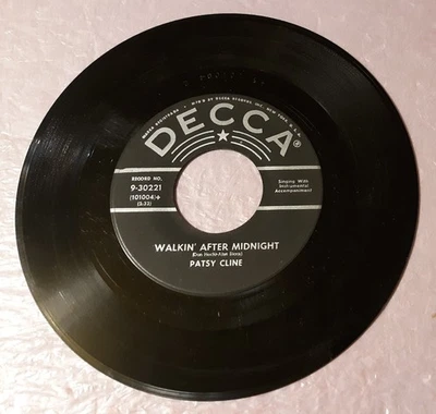 Patsy Cline Walkin After Midnight/A Poor Man's Roses Record 7" Vinyl 45rpm - Image 1 of 2