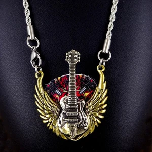 Blues Jazz Guitar Pick Pendant Holder Necklace Signed 2014 USA RARE! Lot-BLT8 - Picture 1 of 2