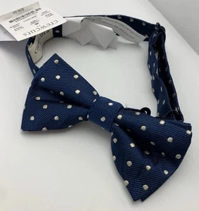 NWT Crewcuts Boys Bow tie Navy Blue Polka Dot Adjustable - Picture 1 of 3
