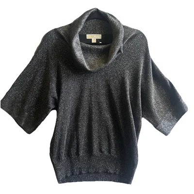 Suéter Top Michael Kors Mujer Negro Plateado Metálico Talla Grande Usado en Excelente Condición Foto 1 de 4
