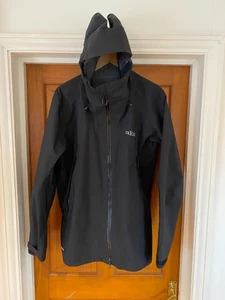 Rab Men's Kangri Gore-Tex Jacket Size L Black Windproof Waterproof GTX Hood - Picture 1 of 18